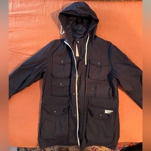 Jack & Jones Men’s Black Raincoat Rain Jacket Water resistant - Size M